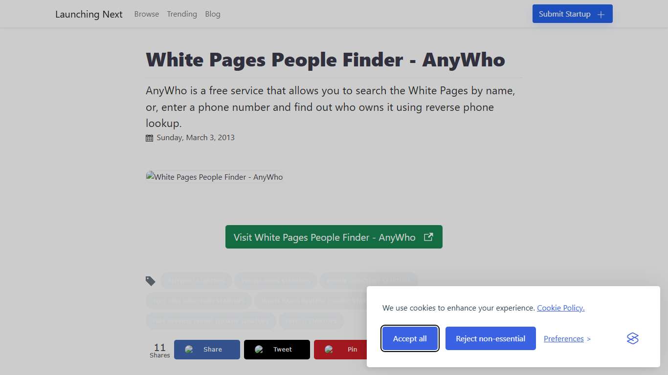 White Pages People Finder - AnyWho: AnyWho is a free service that allows you to search the White Pages by name, or, enter a phone number and find out who owns it using reverse phone lookup.